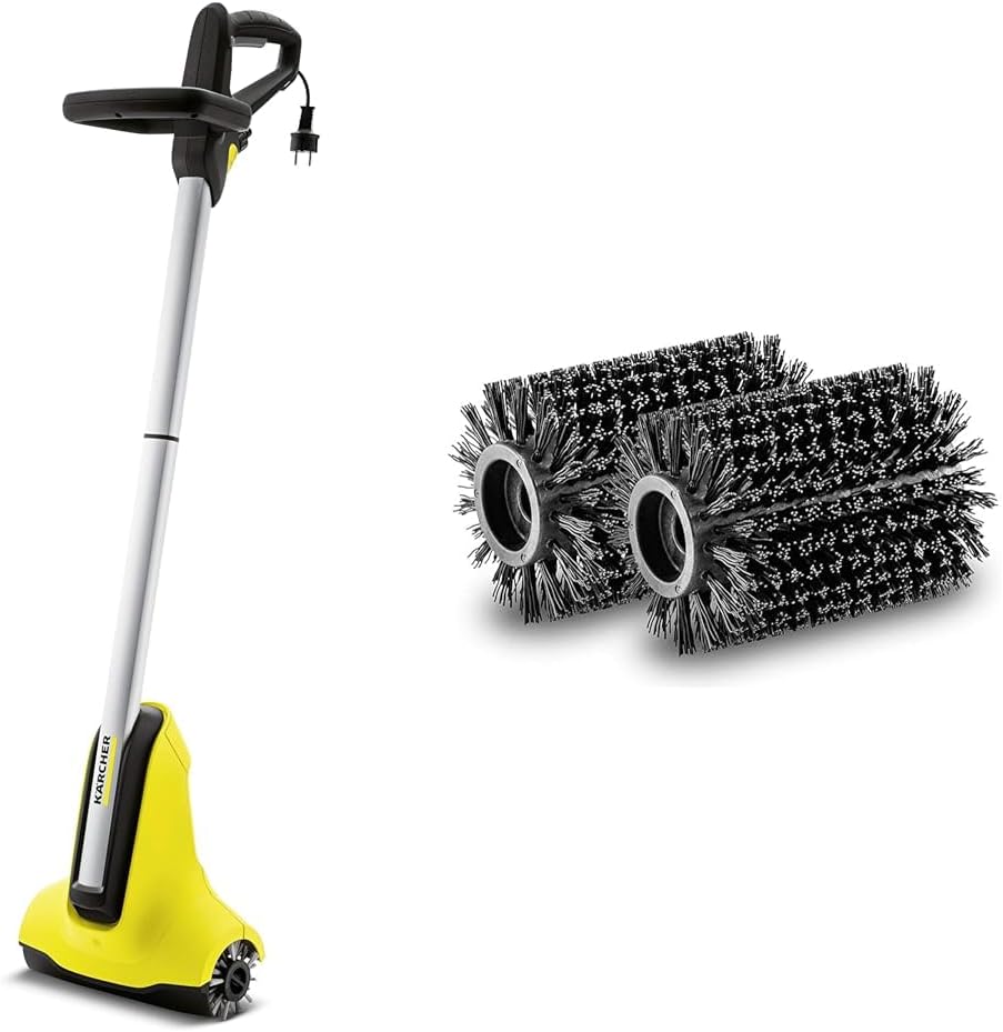 Karcher Hochdruckreiniger, 10 bar, Gelb/Schwarz, Kärcher Terrassenreiniger PCL 4 (Druck:, 2 Bürstenwalzen für Holzoberflächen