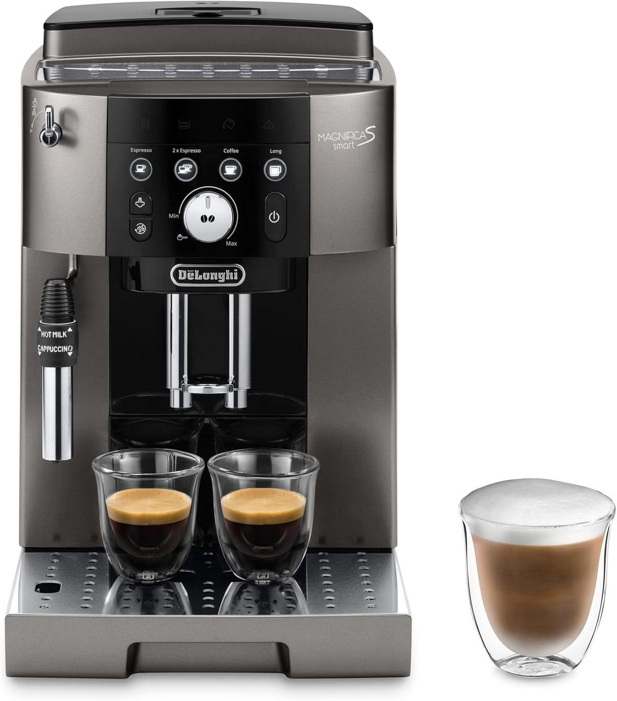 De'Longhi Kaffeevollautomat, Titan/Schwarz, Magnifica S Smart ECAM250.33.TB, Automatische Kaffeemaschine mit Milchaufschäumer
