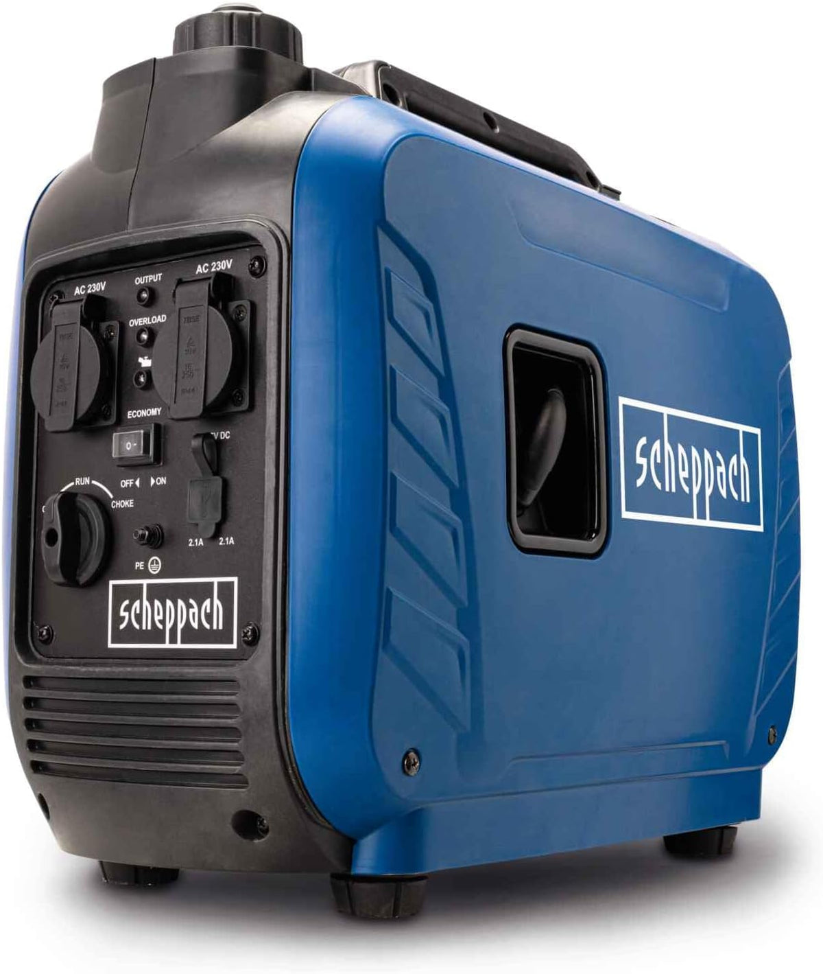 Scheppach Powerstation, 64,1 dB, 2000 W, 230 V, Blau/Schwarz, Inverter Benzin Stromerzeuger SG2500i Stromgenerator